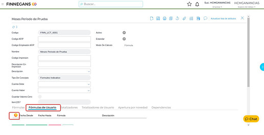 Fórmulas de Usuario