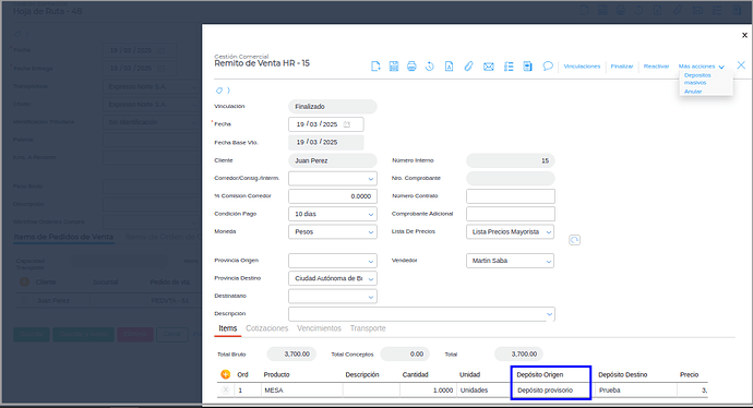 Caso 3 - Remito- Demo