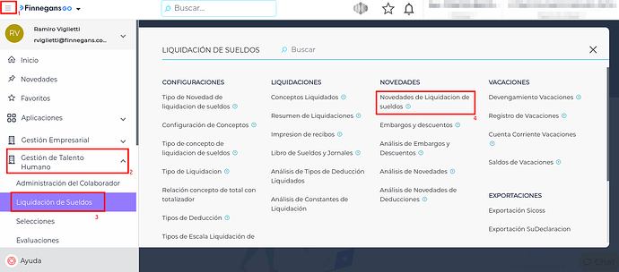 Novedades de liquidación de sueldos