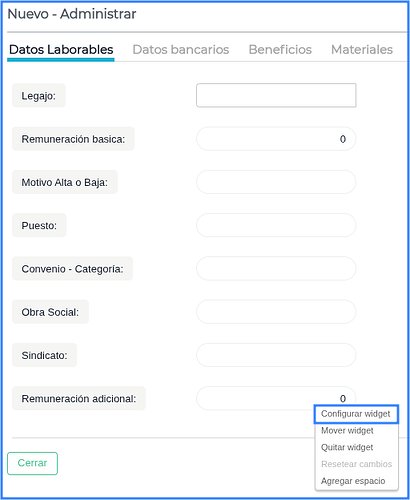 Configurar campo valor