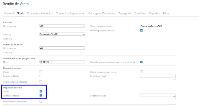 Confi2- Remito Deposito Destino